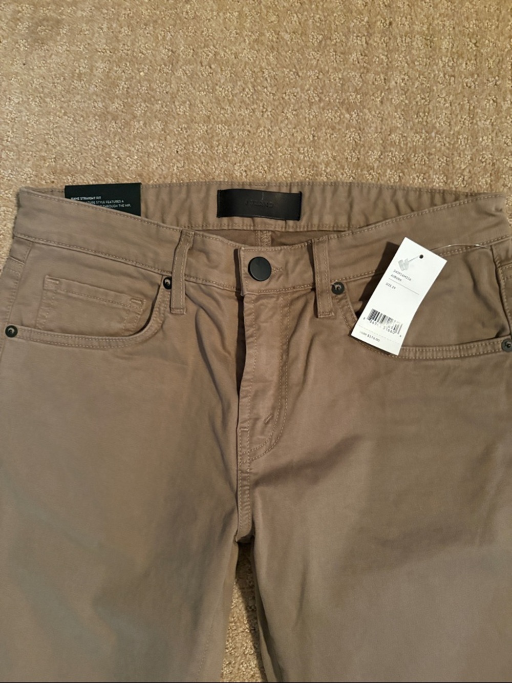 NWT. J Brand Men's Slim Jeans in Taupe